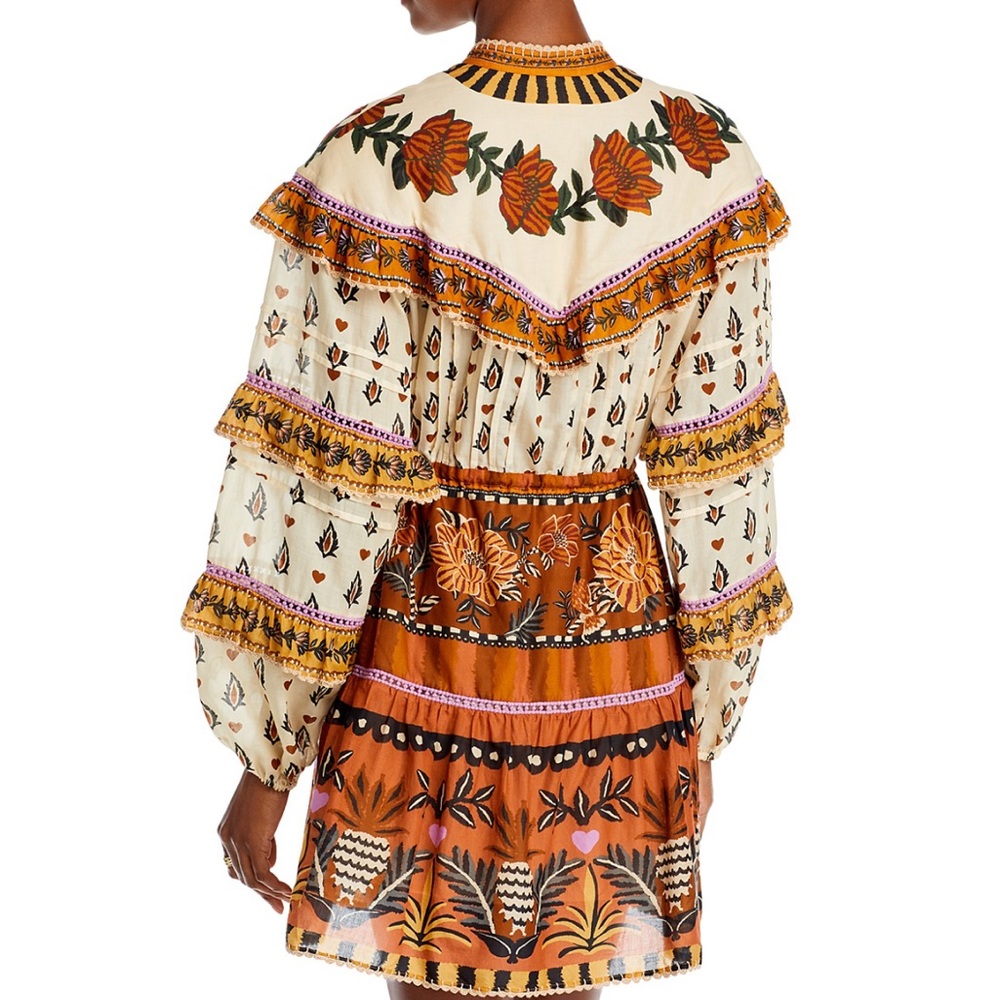 Farm Rio ⭐️NWT⭐️Ainika Ruffled Mini Dress size XS - Picture 7 of 10